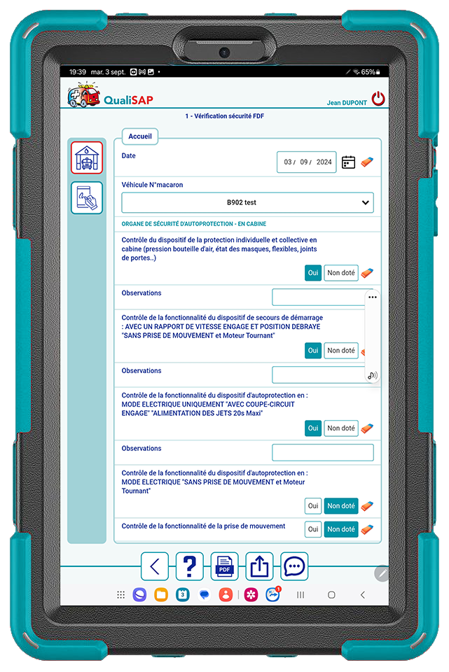 Tablette QualiSAP formulaire FTP